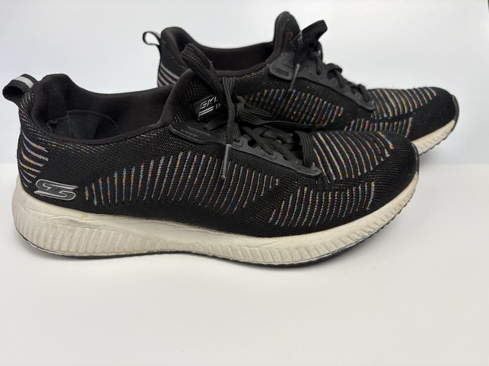 Skechers Bobs Sport Squad Black Women's Sneakers Size 7.5